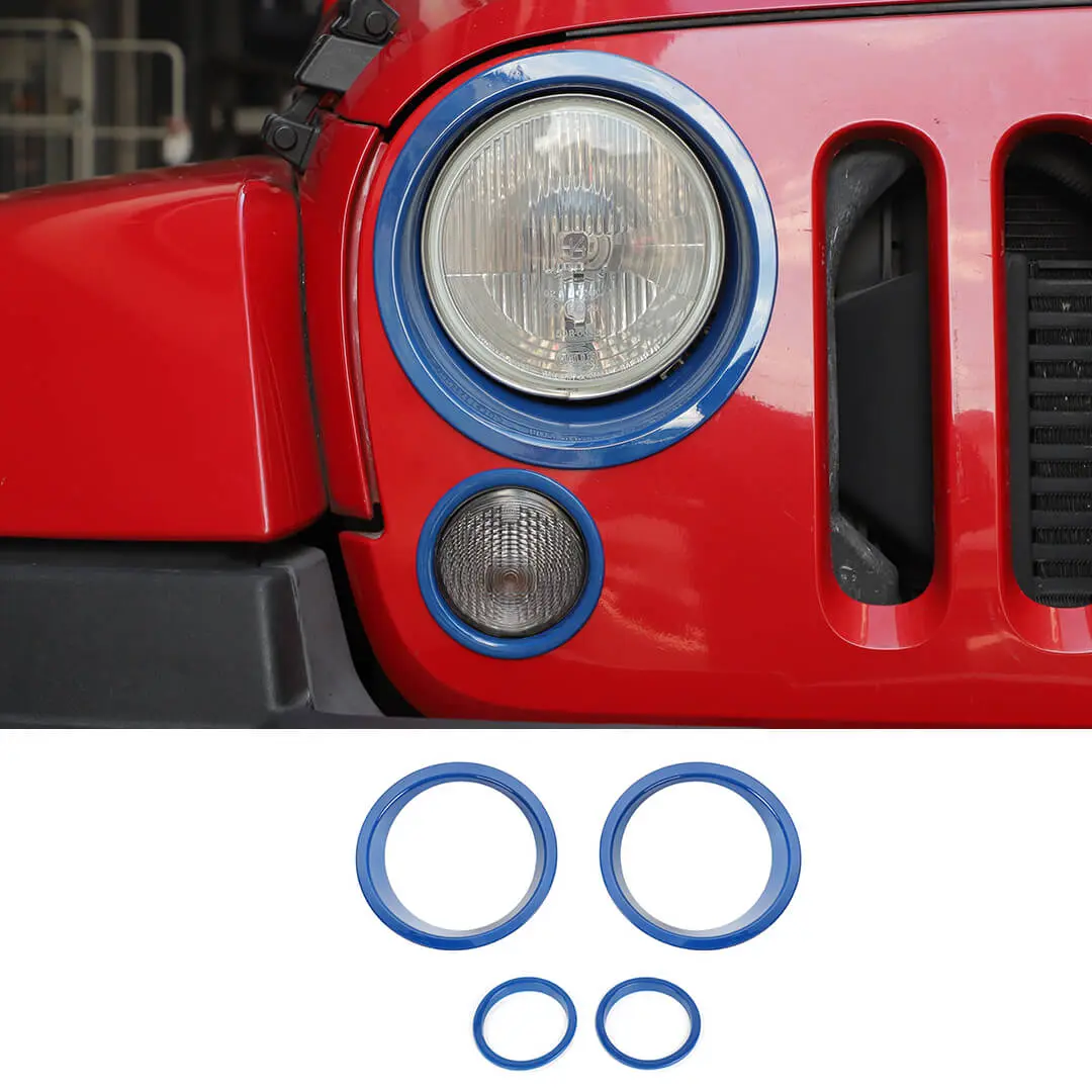 For 2007-2018 Jeep Wrangler JK Headlight Ring/Front Turn Signal Trim Bezels - Image 11