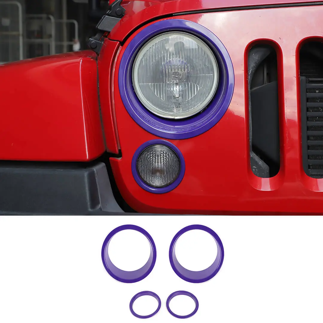 For 2007-2018 Jeep Wrangler JK Headlight Ring/Front Turn Signal Trim Bezels - Image 12