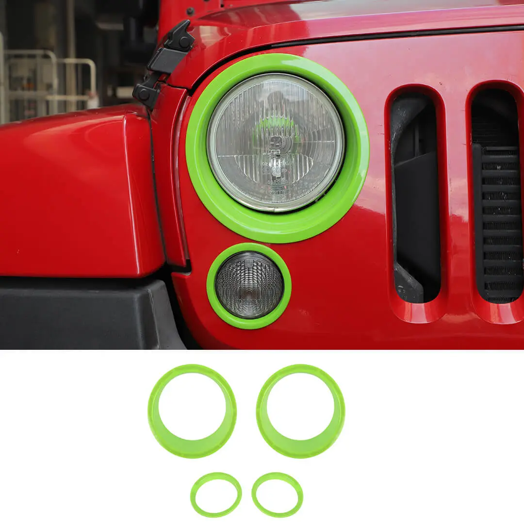 For 2007-2018 Jeep Wrangler JK Headlight Ring/Front Turn Signal Trim Bezels - Image 13