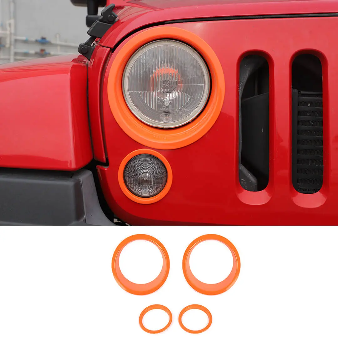 For 2007-2018 Jeep Wrangler JK Headlight Ring/Front Turn Signal Trim Bezels - Image 15