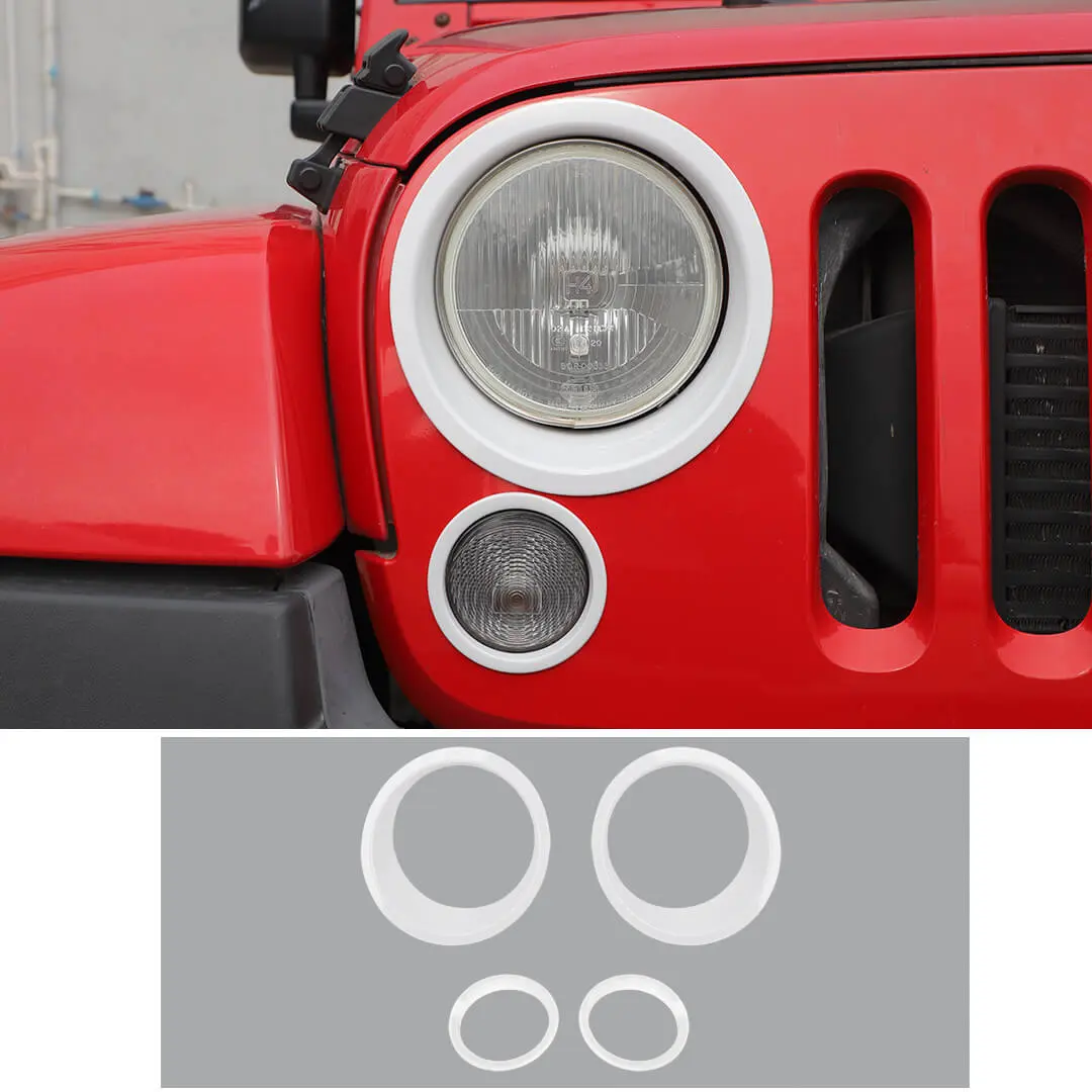 For 2007-2018 Jeep Wrangler JK Headlight Ring/Front Turn Signal Trim Bezels - Image 17