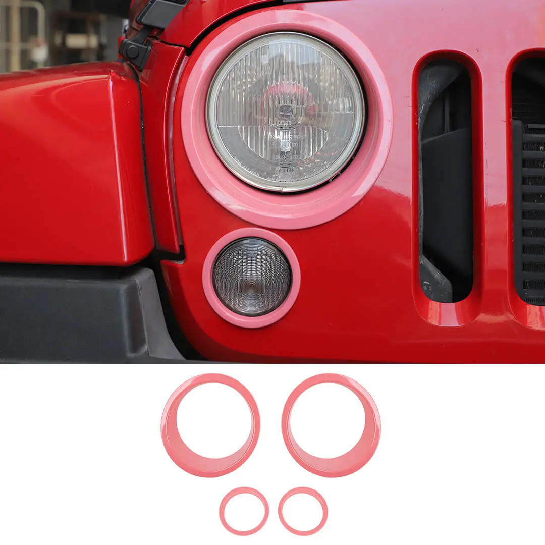 For 2007-2018 Jeep Wrangler JK Headlight Ring/Front Turn Signal Trim Bezels - Image 9