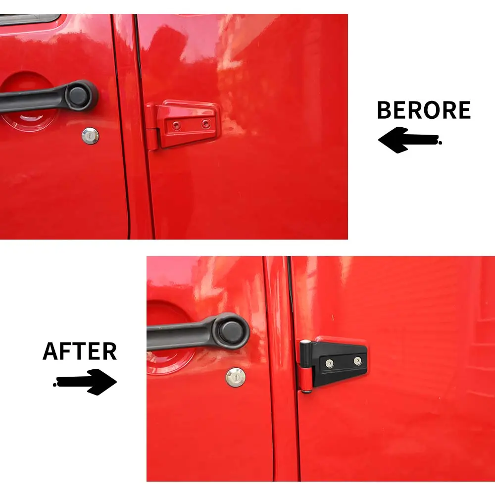 For 2007-2018 Jeep Wrangler JK JKU 2/4-Door Hinge Cover Replacement Original Car Parts - Image 3