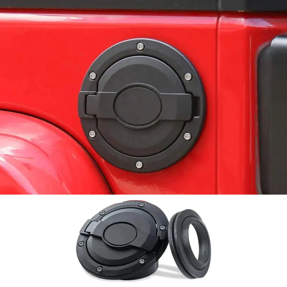 For 2007-2018 Jeep Wrangler JK JKU Fuel Filler Door Gas Lid Tank Cap Cover Trim
