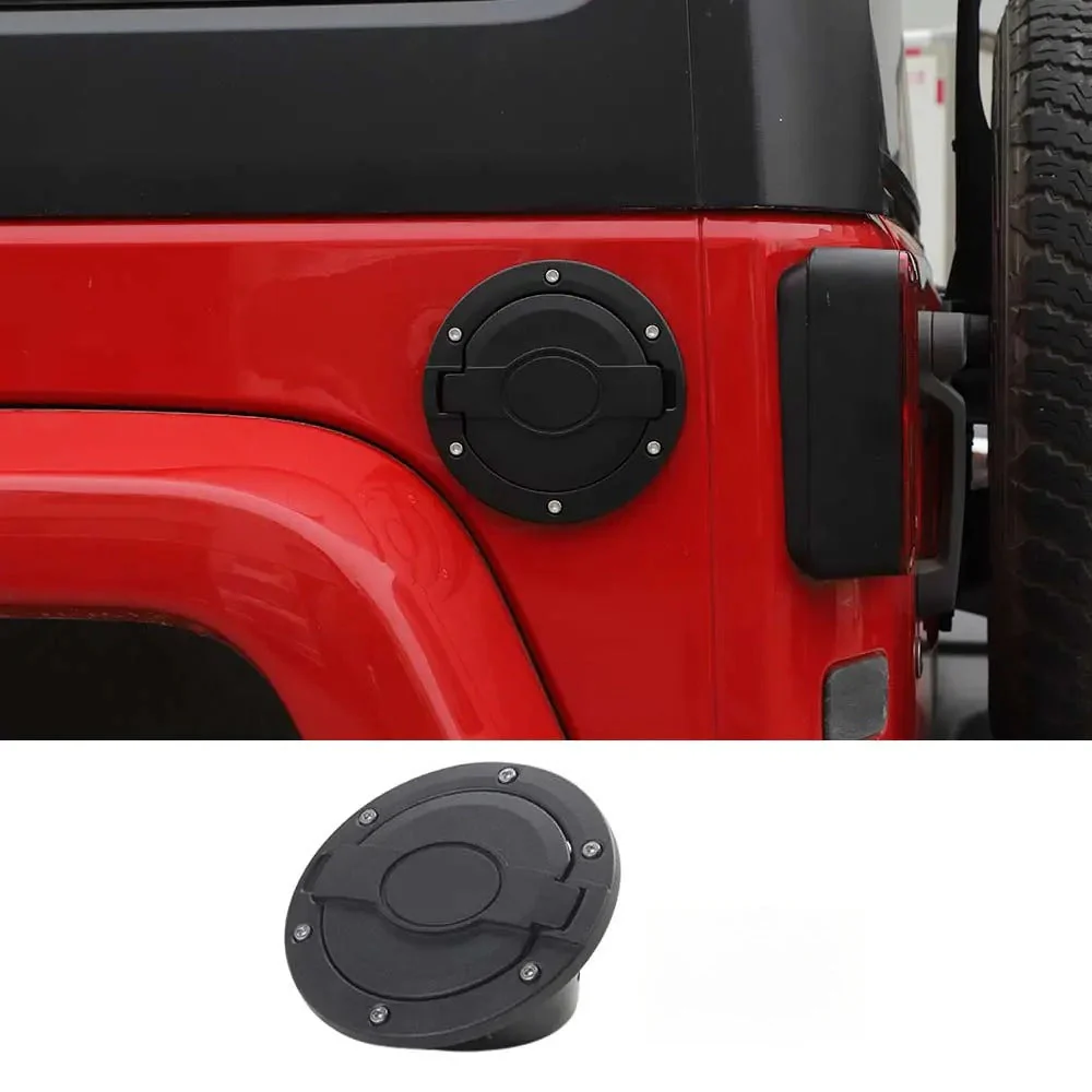 For 2007-2018 Jeep Wrangler JK JKU Fuel Filler Door Gas Lid Tank Cap Cover Trim - Image 13