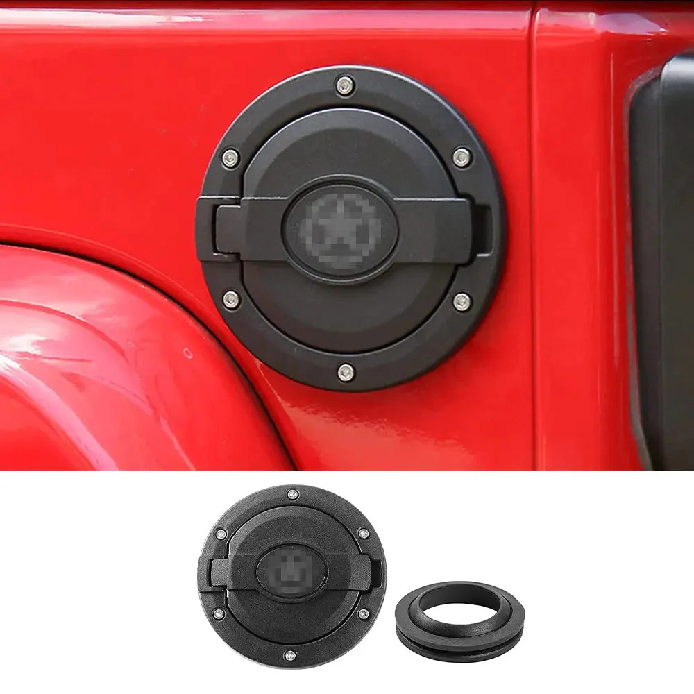 For 2007-2018 Jeep Wrangler JK JKU Fuel Filler Door Gas Lid Tank Cap Cover Trim - Image 14