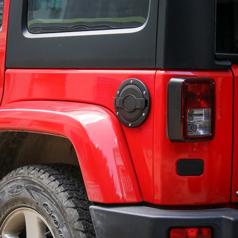 For 2007-2018 Jeep Wrangler JK JKU Fuel Filler Door Gas Lid Tank Cap Cover Trim - Image 5