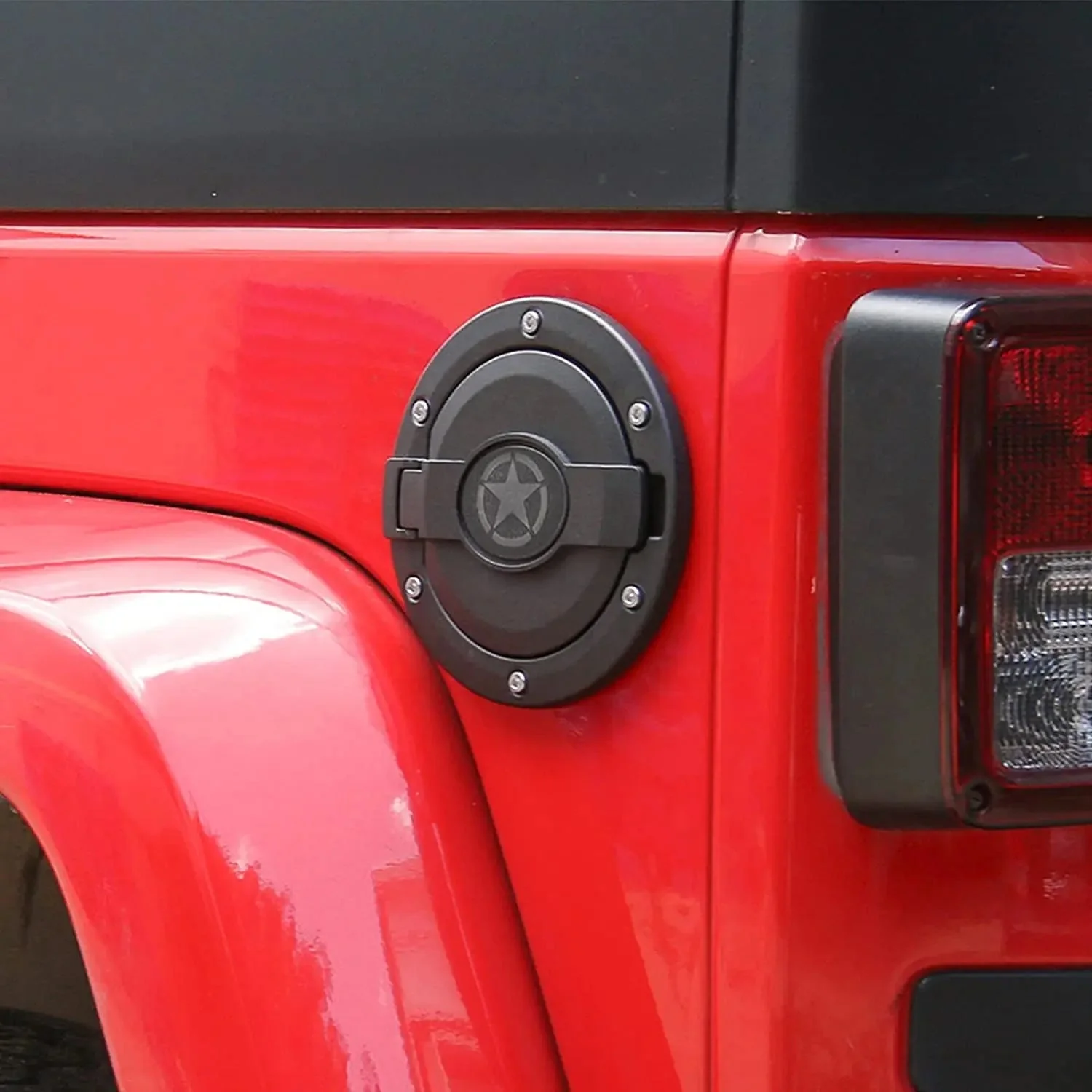 For 2007-2018 Jeep Wrangler JK JKU Fuel Filler Door Gas Lid Tank Cap Cover Trim - Image 6