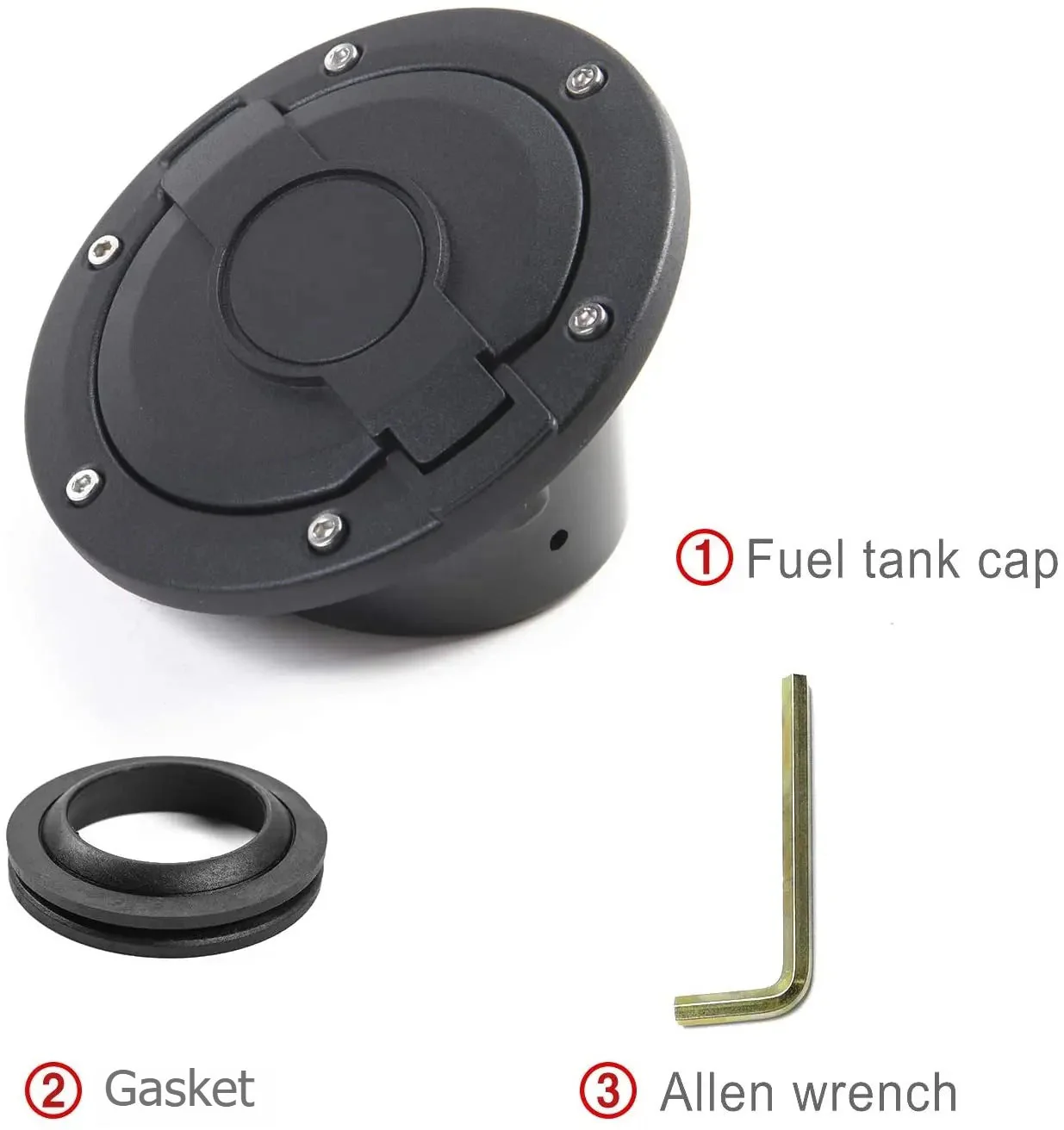 For 2007-2018 Jeep Wrangler JK JKU Fuel Filler Door Gas Lid Tank Cap Cover Trim - Image 8