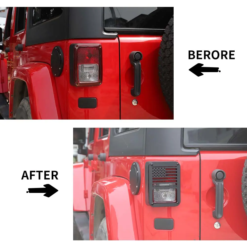 For 2007-2018 Jeep Wrangler JK/JKU Tail Light Guard Protectors Trim - Image 2