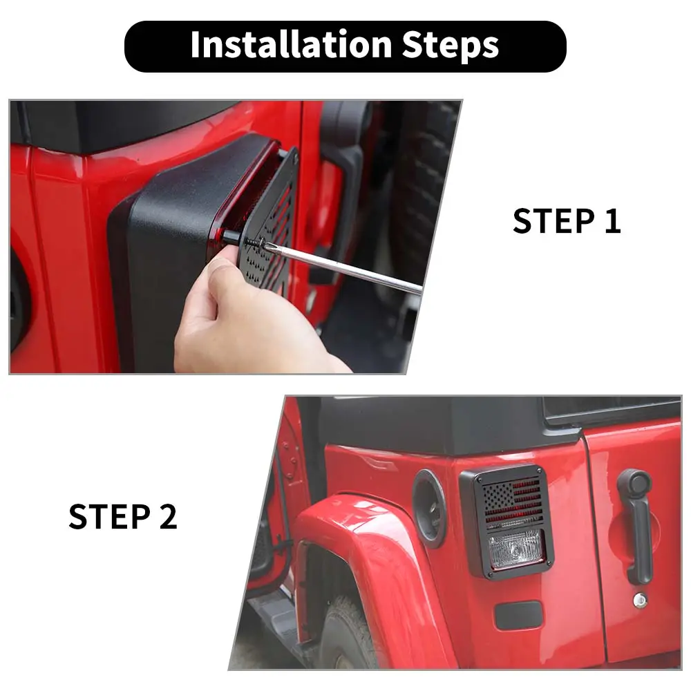 For 2007-2018 Jeep Wrangler JK/JKU Tail Light Guard Protectors Trim - Image 6