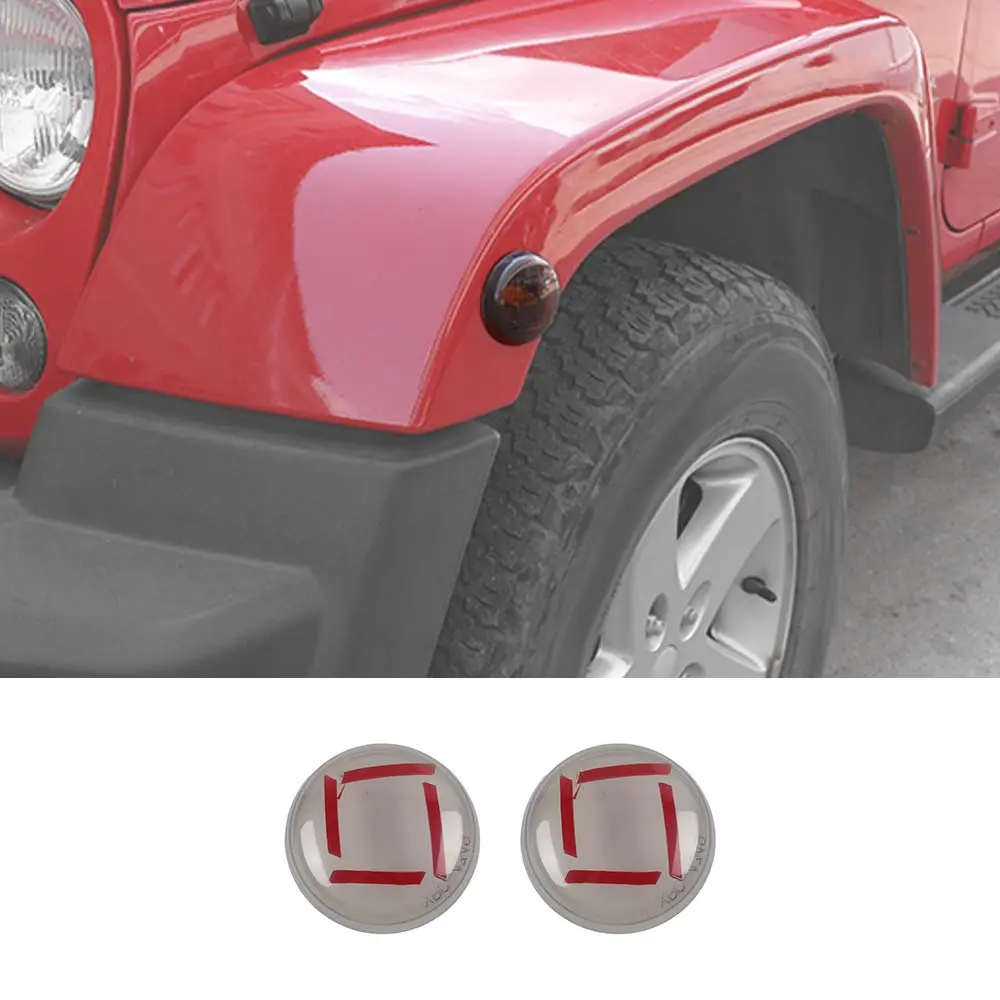 For 2007-2018 Jeep Wrangler JK Wheel Eyebrow Smoked Turn Signal Light Covers Trim