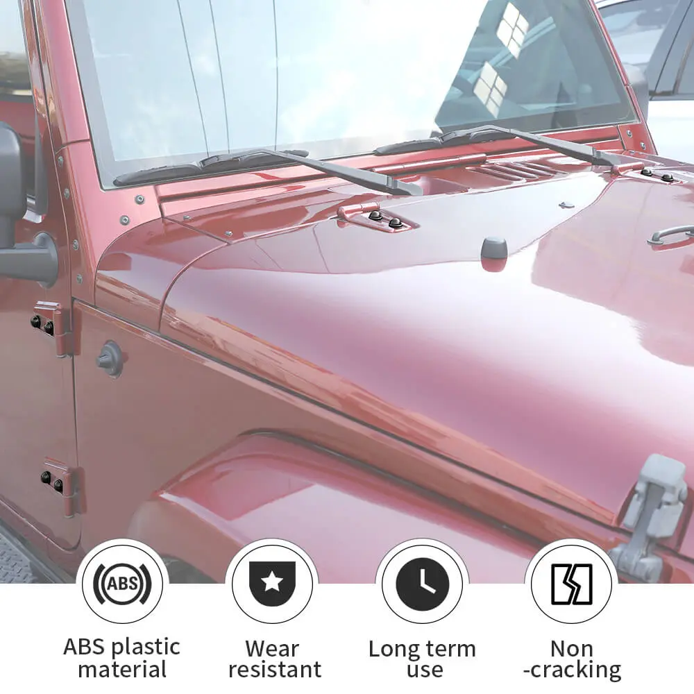 For 2007-2018 Jeep Wrangler JK 2Door Hood & Door Hinge Bolt Trim Cap Cover Kit, A-Pillar Protection, 12PCS - Image 7