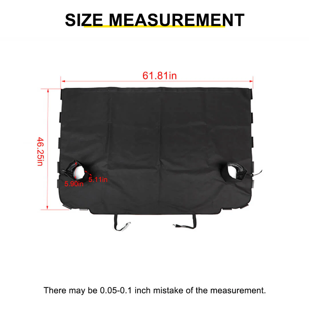 For 2007-2018 Jeep Wrangler JK 2-Door Rear Cargo Cover Privacy Shade Trunk Luggage Cover Waterproof - Image 11