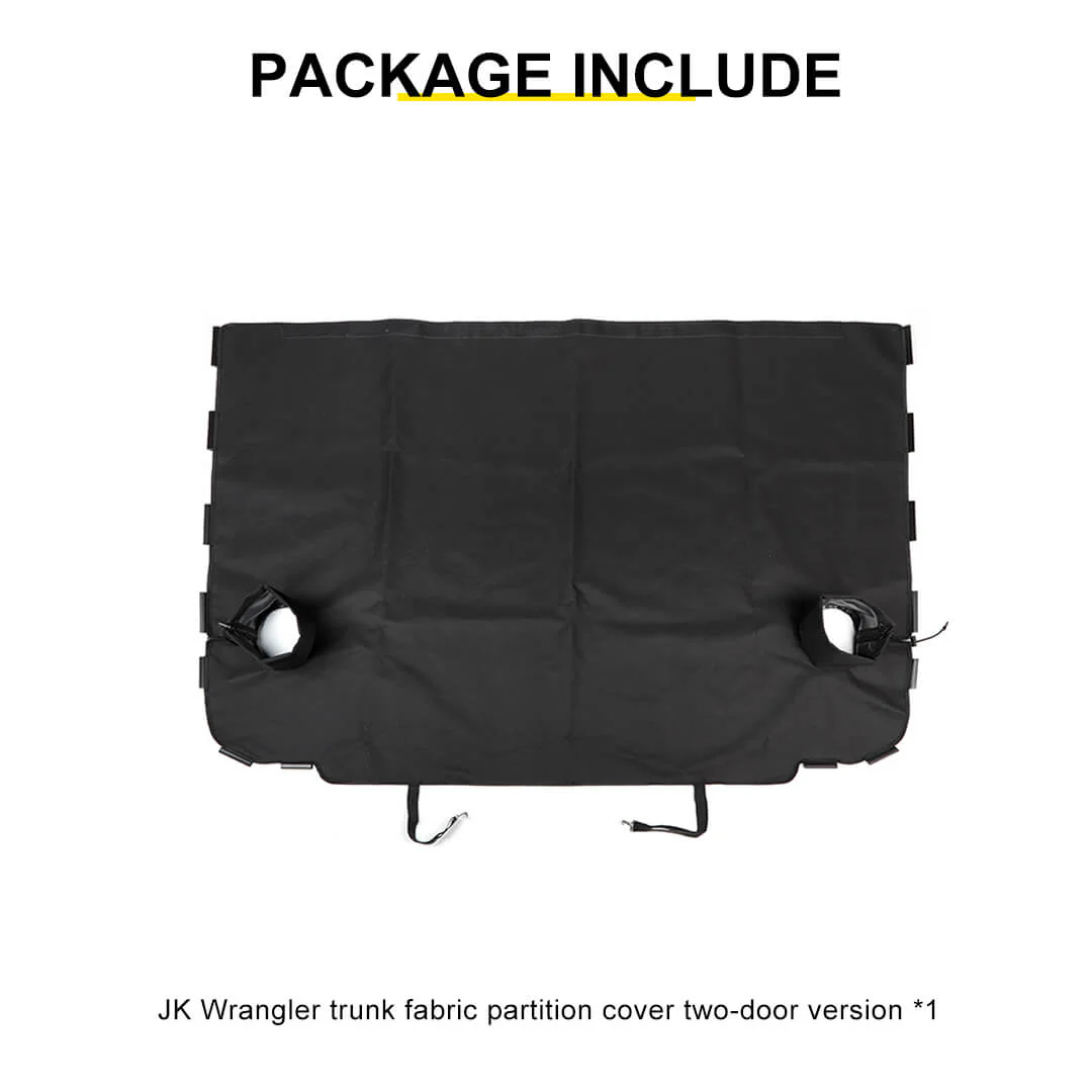 For 2007-2018 Jeep Wrangler JK 2-Door Rear Cargo Cover Privacy Shade Trunk Luggage Cover Waterproof - Image 12