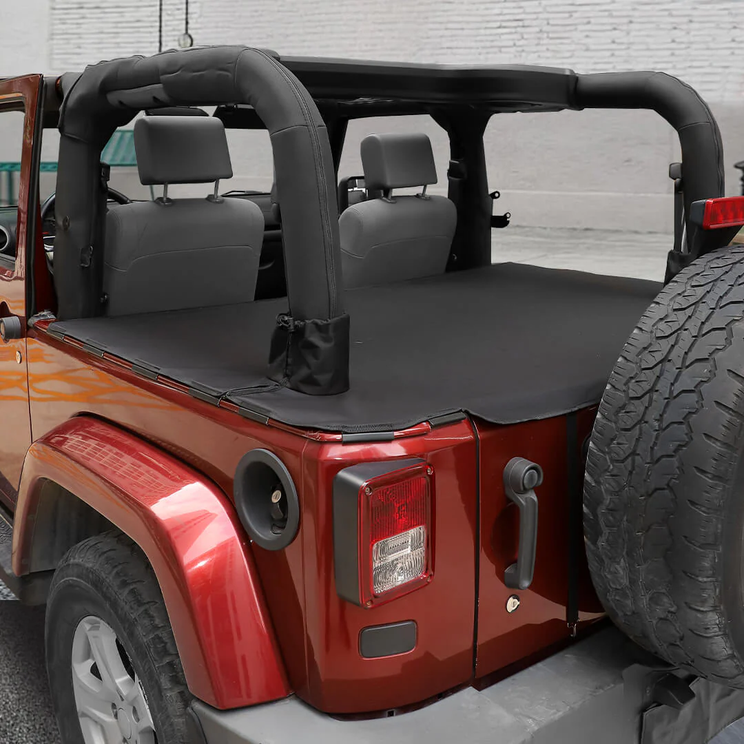 For 2007-2018 Jeep Wrangler JK 2-Door Rear Cargo Cover Privacy Shade Trunk Luggage Cover Waterproof - Image 3