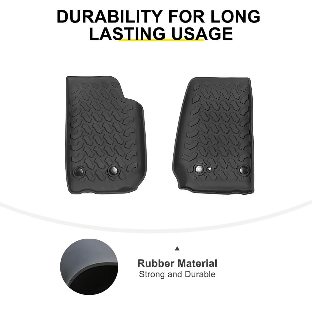 For 2007-2018 Jeep Wrangler JK 2-Door Version Original Front Row Double Hole Floor Mat Foot Mats (2 pcs) - Image 10