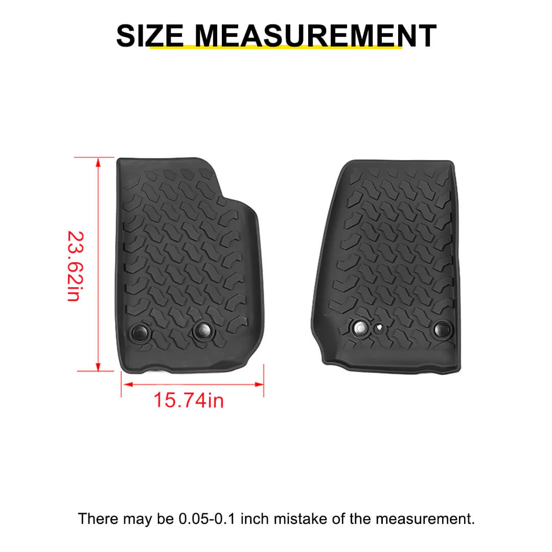 For 2007-2018 Jeep Wrangler JK 2-Door Version Original Front Row Double Hole Floor Mat Foot Mats (2 pcs) - Image 12