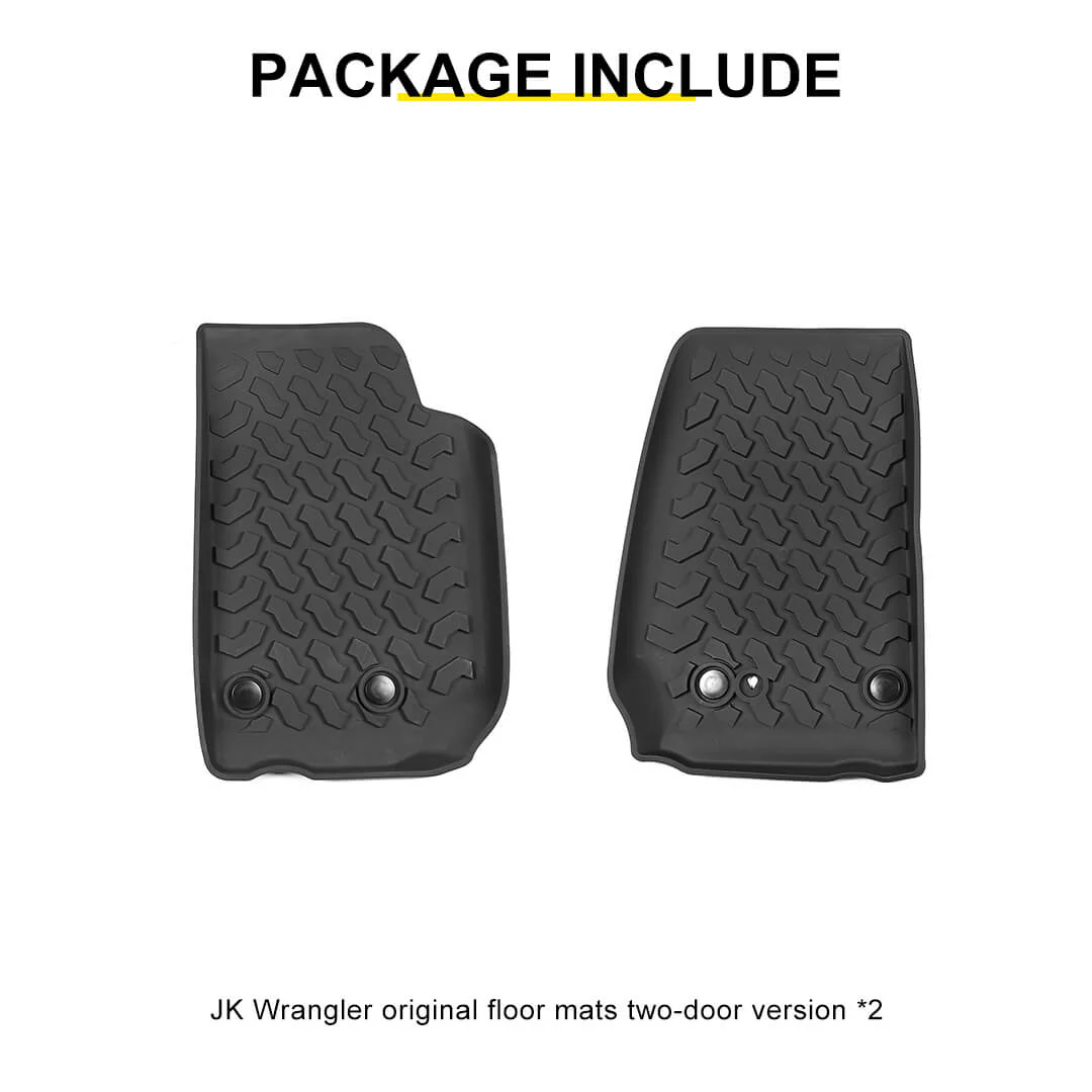 For 2007-2018 Jeep Wrangler JK 2-Door Version Original Front Row Double Hole Floor Mat Foot Mats (2 pcs) - Image 13