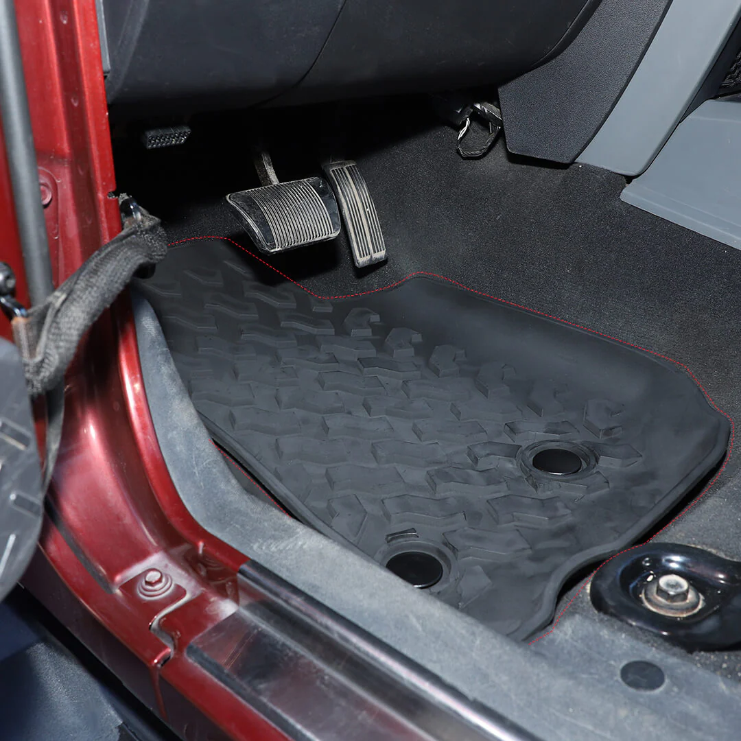 For 2007-2018 Jeep Wrangler JK 2-Door Version Original Front Row Double Hole Floor Mat Foot Mats (2 pcs) - Image 4