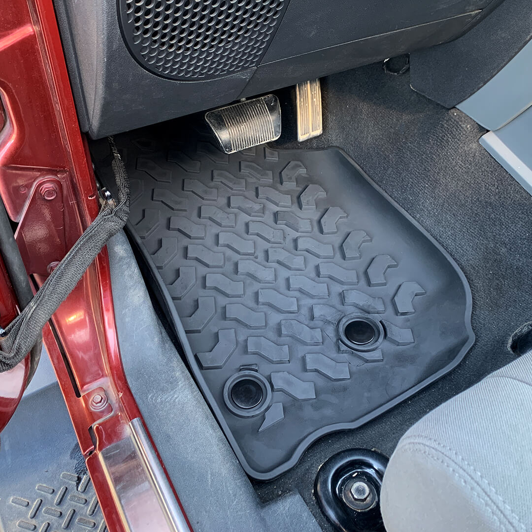 For 2007-2018 Jeep Wrangler JK 2-Door Version Original Front Row Double Hole Floor Mat Foot Mats (2 pcs) - Image 5