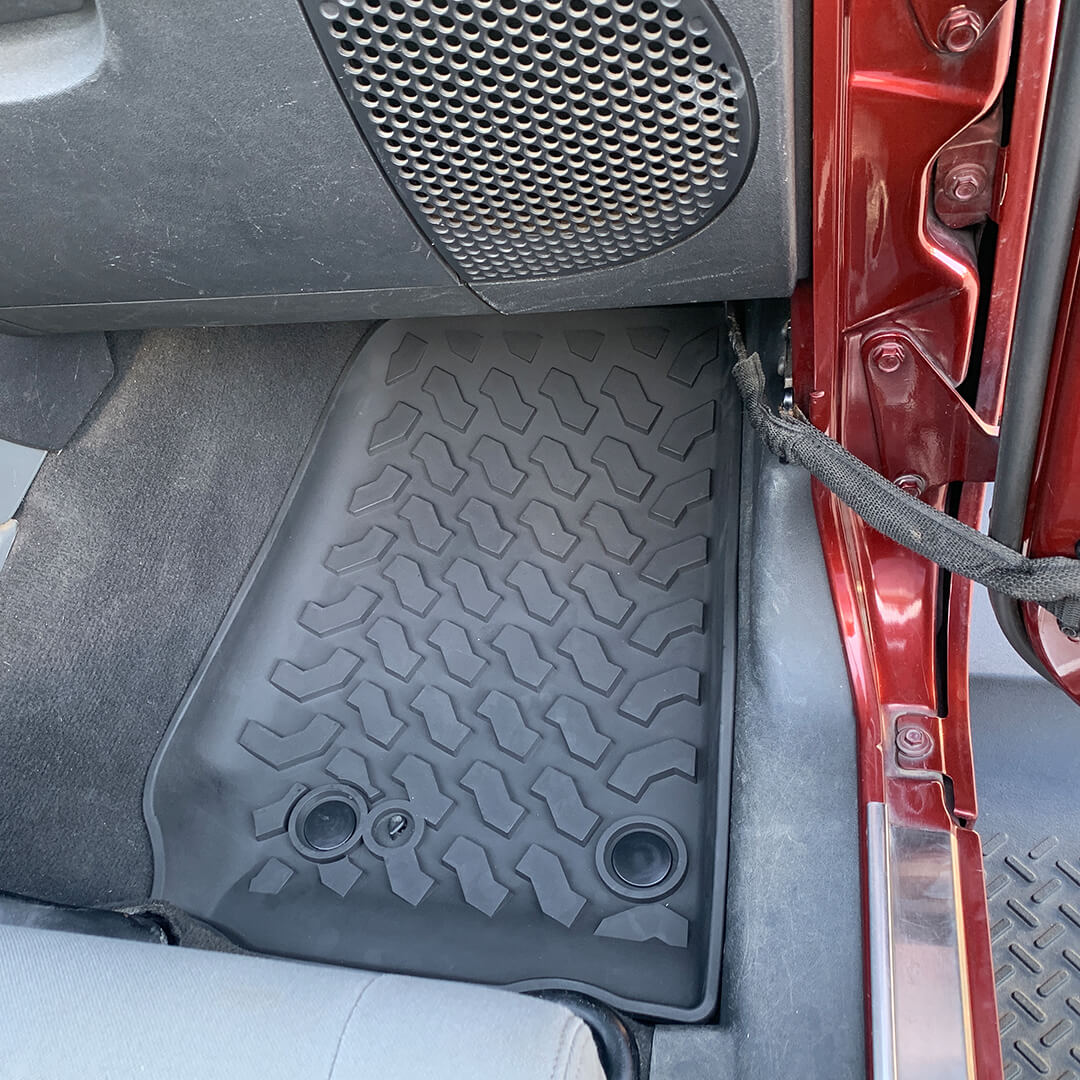 For 2007-2018 Jeep Wrangler JK 2-Door Version Original Front Row Double Hole Floor Mat Foot Mats (2 pcs) - Image 6