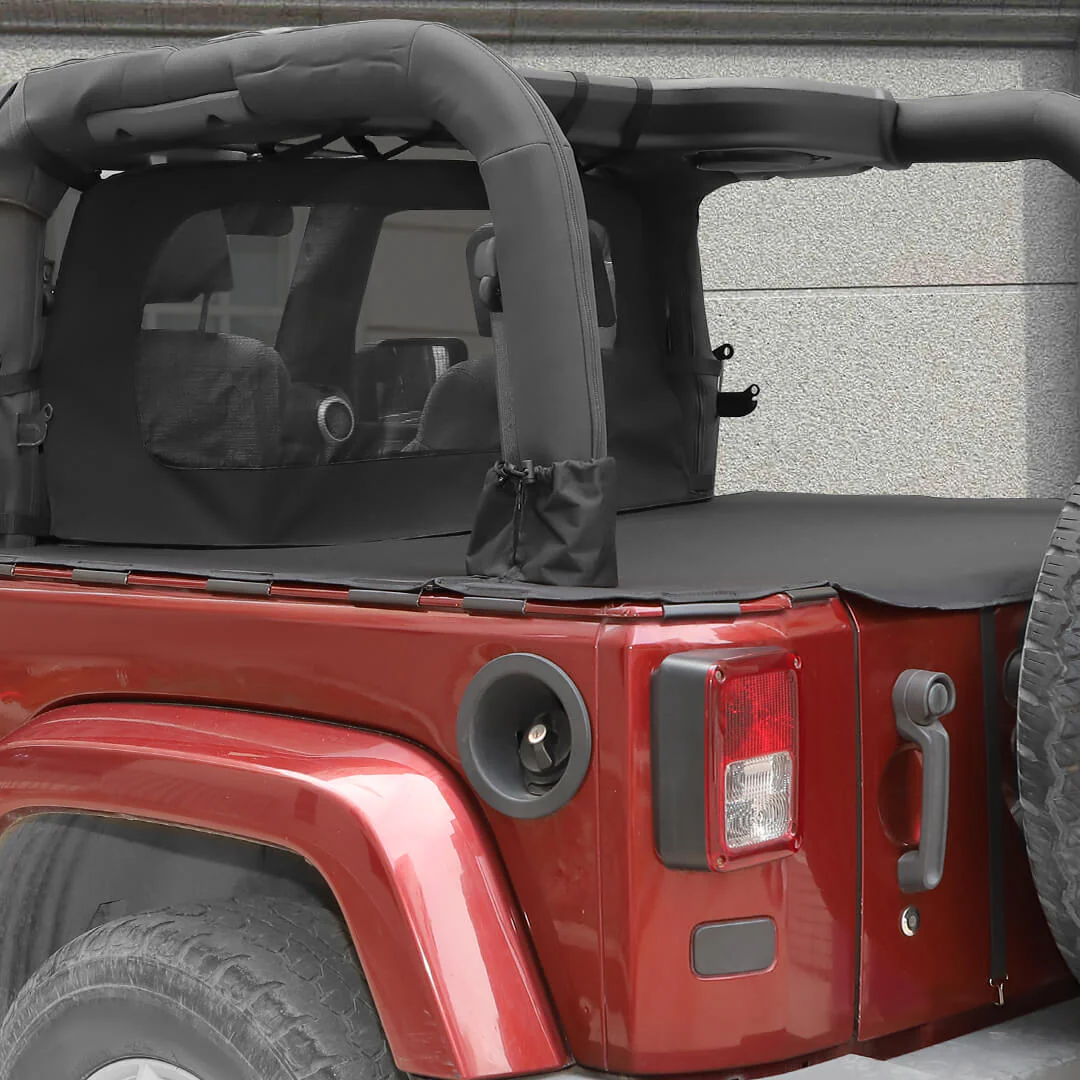 For 2007-2018 Jeep Wrangler JK 2-Door Trunk Divider & Cargo Cover Cargo Privacy Shade (2 pcs) - Image 4