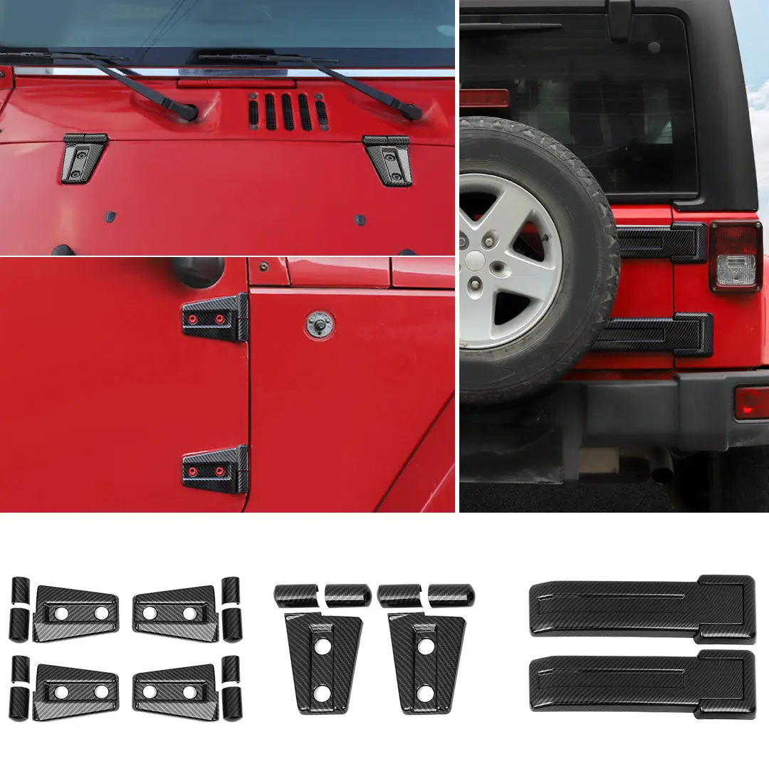 For 2007-2018 Jeep Wrangler JK 2-Door/Hood/Tailgate Hinge Trim Cover (8 pcs)