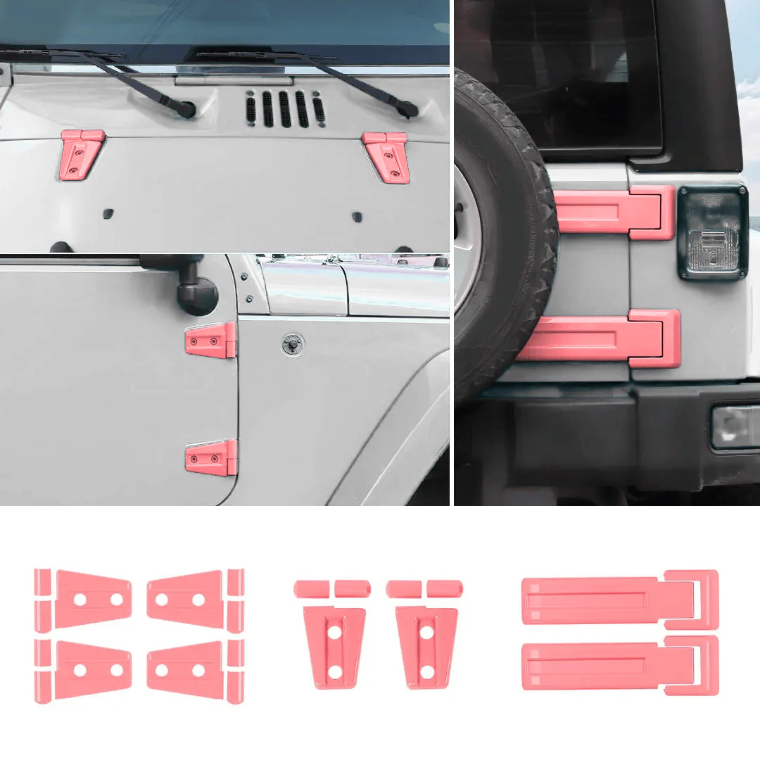 For 2007-2018 Jeep Wrangler JK 2-Door/Hood/Tailgate Hinge Trim Cover (8 pcs) - Image 15