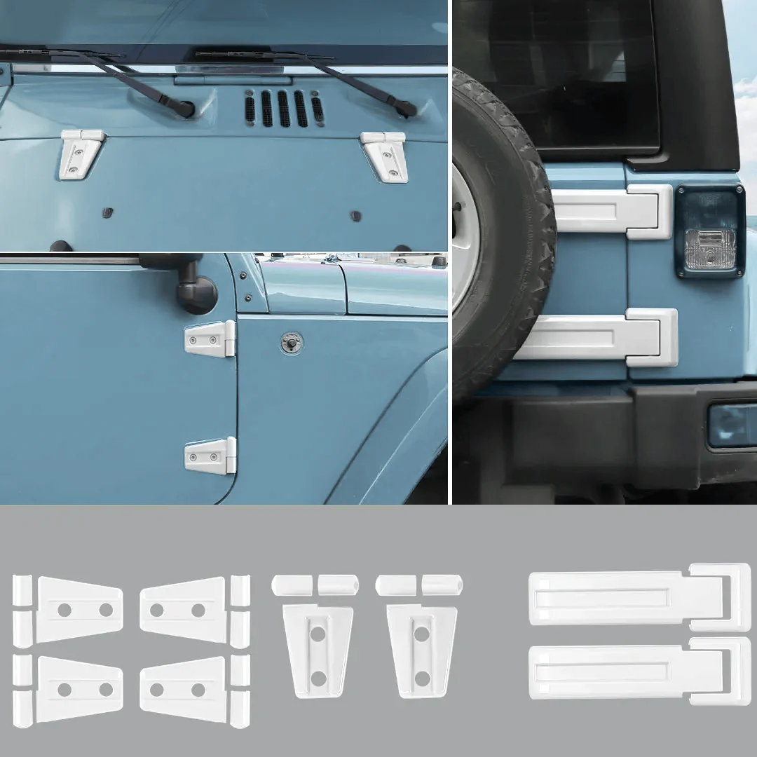 For 2007-2018 Jeep Wrangler JK 2-Door/Hood/Tailgate Hinge Trim Cover (8 pcs) - Image 16