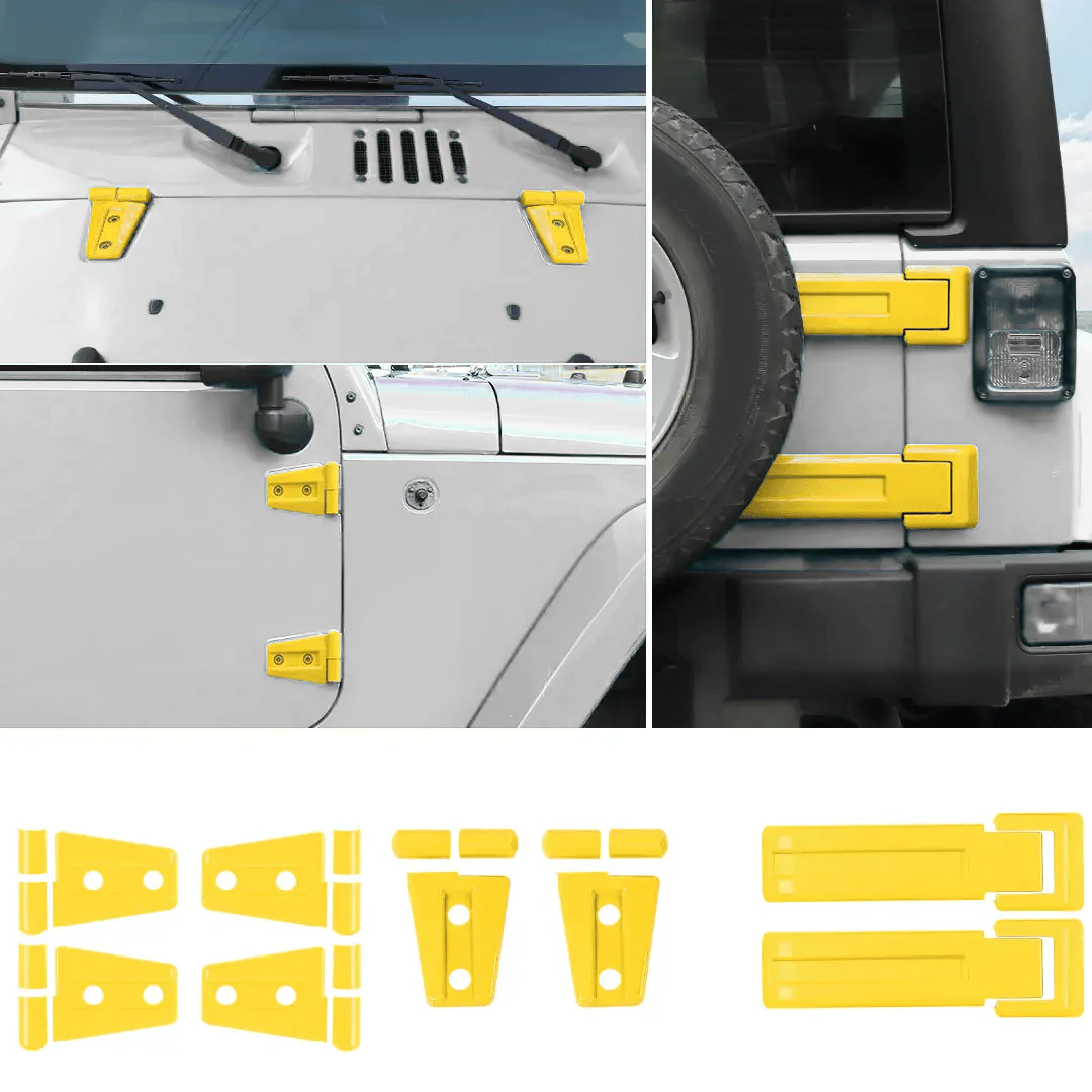 For 2007-2018 Jeep Wrangler JK 2-Door/Hood/Tailgate Hinge Trim Cover (8 pcs) - Image 17