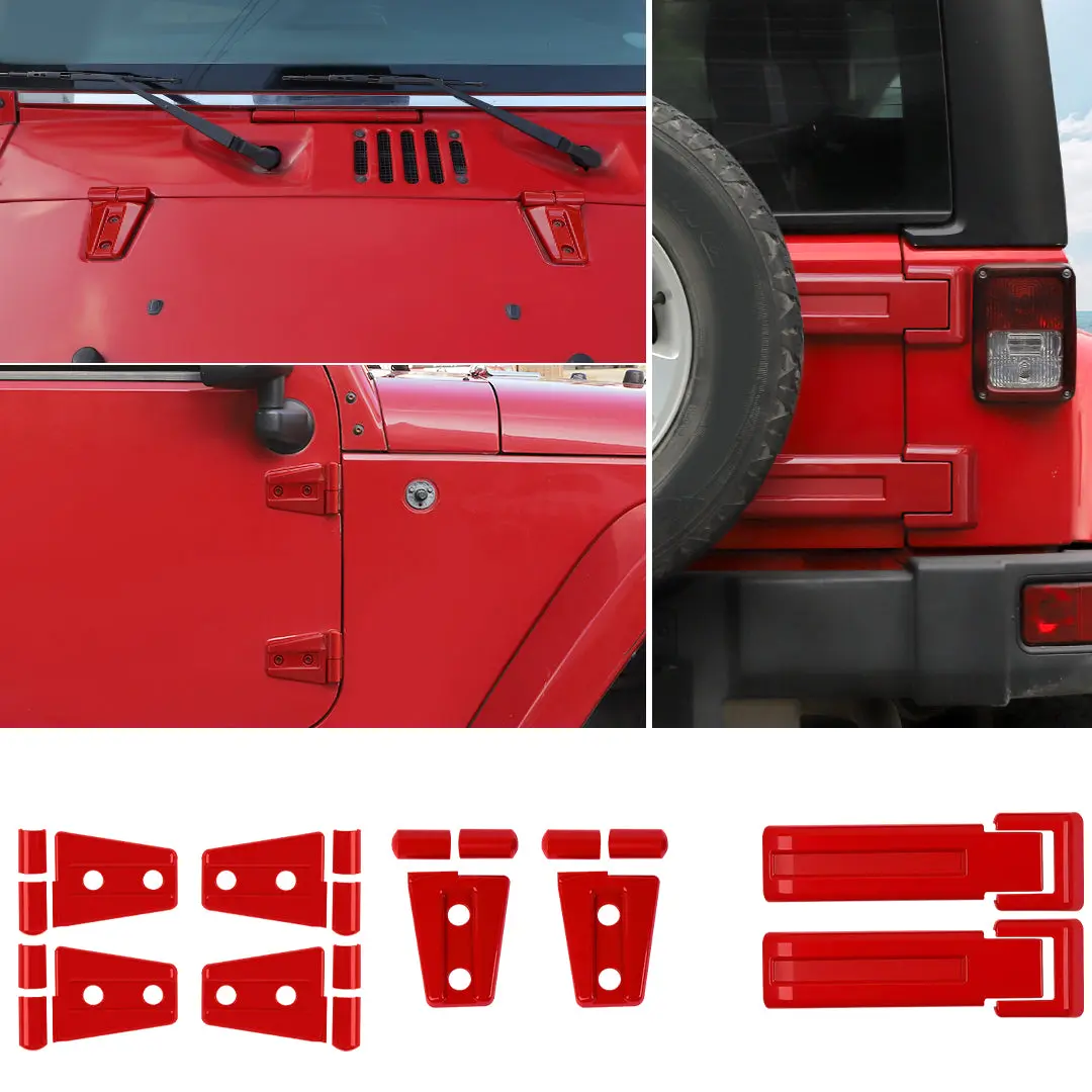 For 2007-2018 Jeep Wrangler JK 2-Door/Hood/Tailgate Hinge Trim Cover (8 pcs) - Image 20