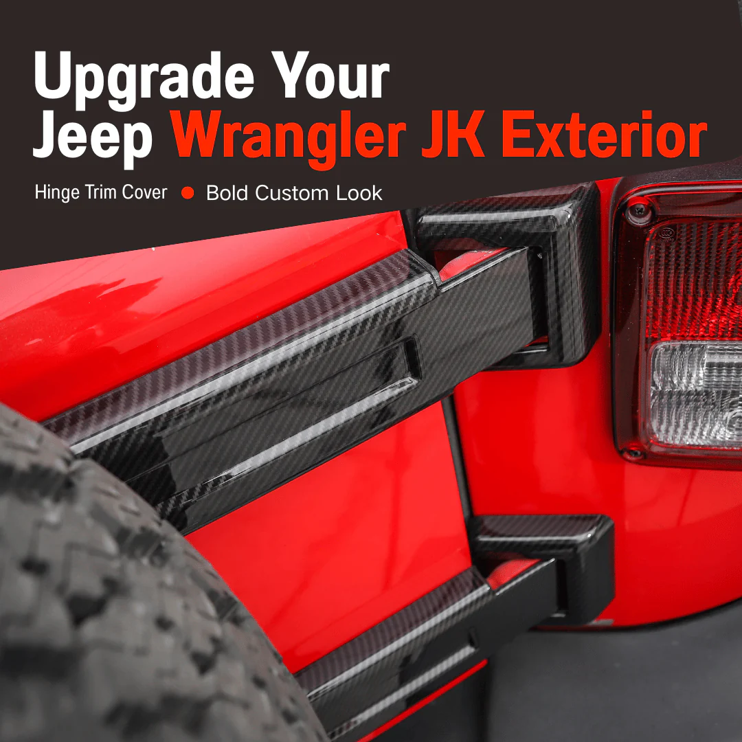 For 2007-2018 Jeep Wrangler JK 2-Door/Hood/Tailgate Hinge Trim Cover (8 pcs) - Image 4