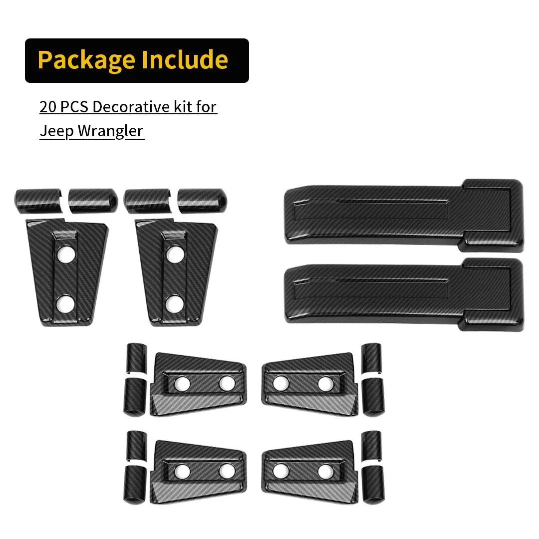 For 2007-2018 Jeep Wrangler JK 2-Door/Hood/Tailgate Hinge Trim Cover (8 pcs) - Image 9