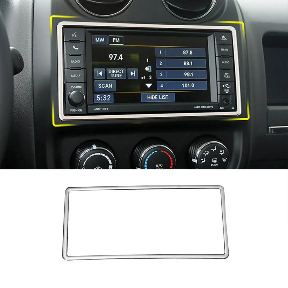 For 2007-2018 Jeep Wrangler JK/2011-2016 Compass/Patriot Center Console CD Navigation Trim Ring Cover - Image 11