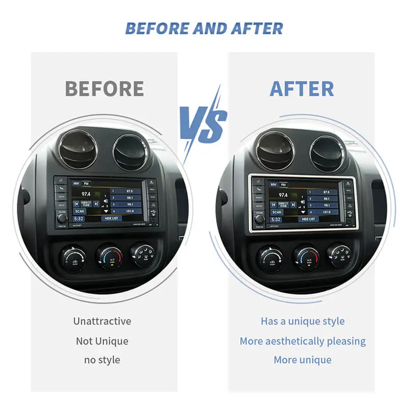 For 2007-2018 Jeep Wrangler JK/2011-2016 Compass/Patriot Center Console CD Navigation Trim Ring Cover - Image 2