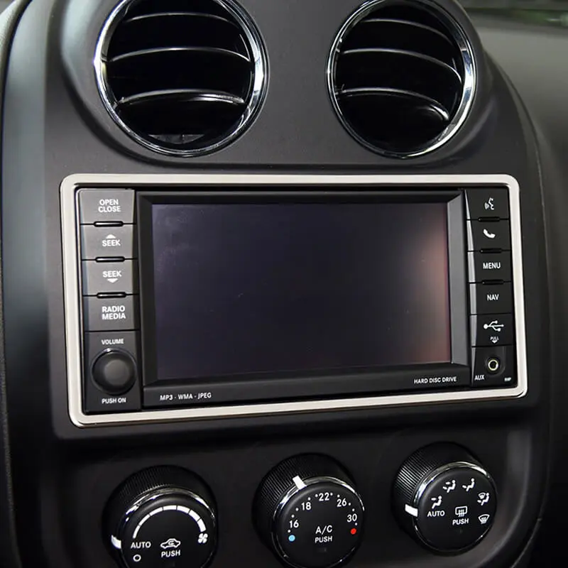 For 2007-2018 Jeep Wrangler JK/2011-2016 Compass/Patriot Center Console CD Navigation Trim Ring Cover - Image 4