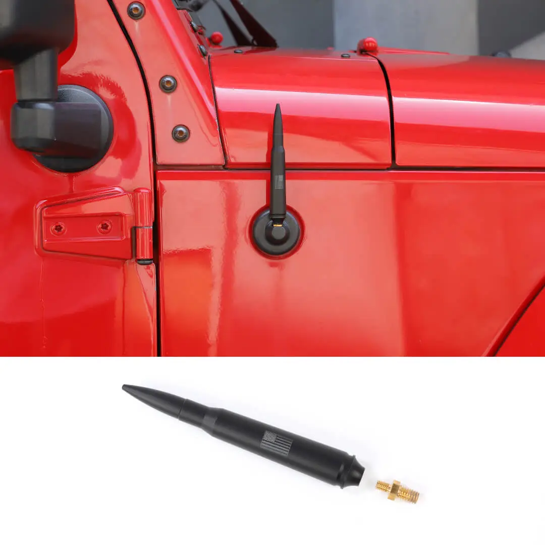 For 2007-2018 Jeep Wrangler JK & 2018-2023 JL JT Bullet Style Cal Short Antenna Mast Accessories - Image 13