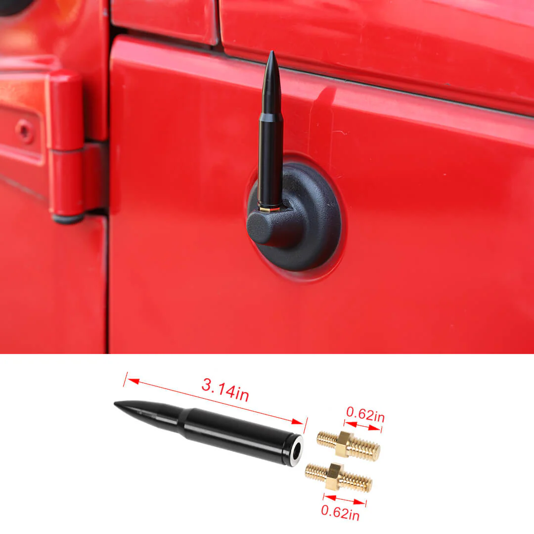 For 2007-2018 Jeep Wrangler JK & 2018-2023 JL JT Bullet Style Cal Short Antenna Mast Accessories - Image 14