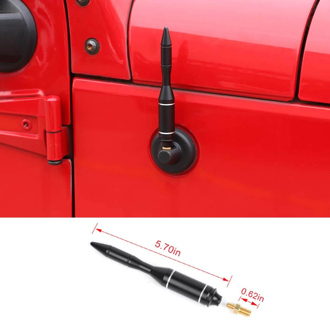 For 2007-2018 Jeep Wrangler JK & 2018-2023 JL JT Bullet Style Cal Short Antenna Mast Accessories - Image 15