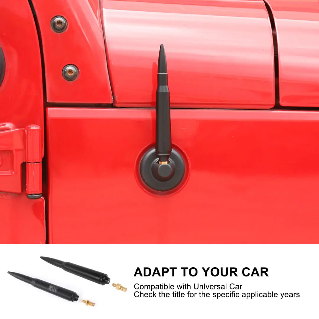 For 2007-2018 Jeep Wrangler JK & 2018-2023 JL JT Bullet Style Cal Short Antenna Mast Accessories - Image 8