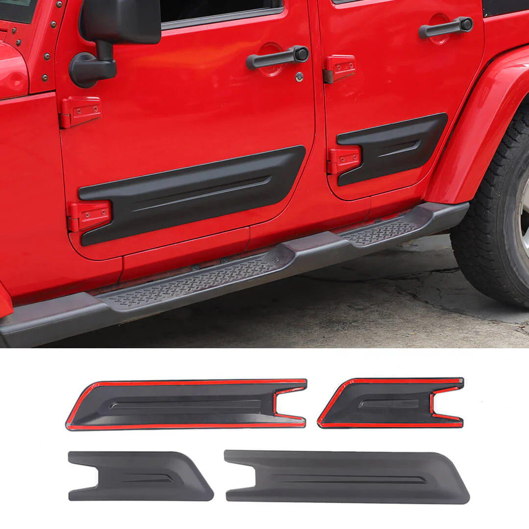 For 2007-2018 Jeep Wrangler JK 4-Door Version Car Door Anti Scratch Protective Panel Trim Cover (4 pcs)