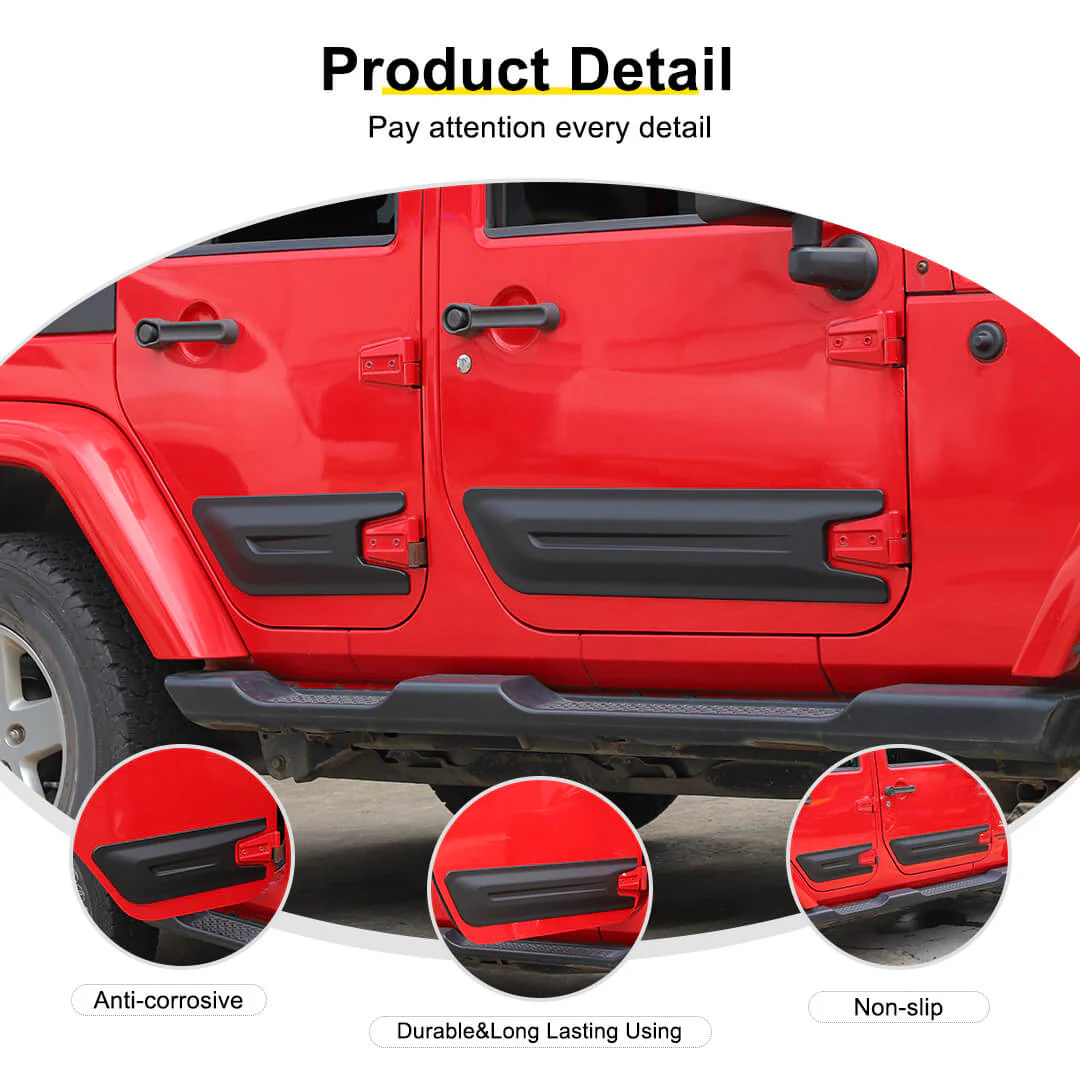 For 2007-2018 Jeep Wrangler JK 4-Door Version Car Door Anti Scratch Protective Panel Trim Cover (4 pcs) - Image 9