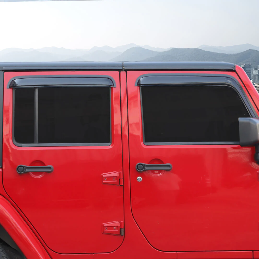 For 2007-2018 Jeep Wrangler JK 4-Door Version Car Window Sun Rain Visors Wind Rain Guard (4 pcs) - Image 4