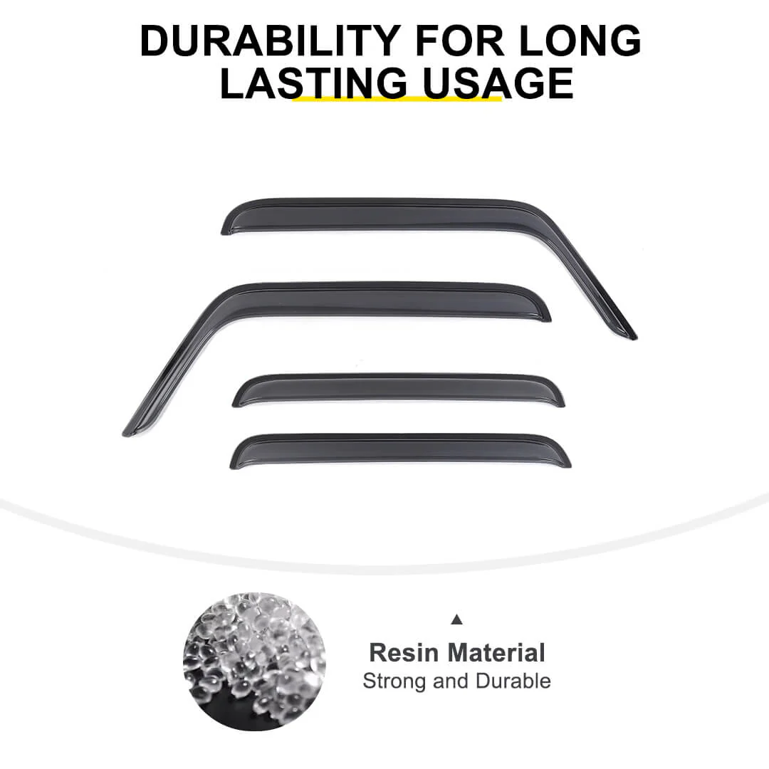For 2007-2018 Jeep Wrangler JK 4-Door Version Car Window Sun Rain Visors Wind Rain Guard (4 pcs) - Image 8