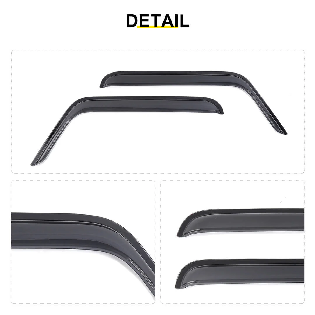 For 2007-2018 Jeep Wrangler JK 4-Door Version Car Window Sun Rain Visors Wind Rain Guard (4 pcs) - Image 9