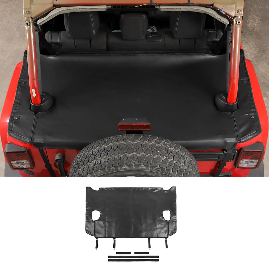 For 2007-2018 Jeep Wrangler JK 4-Door Rear Cargo Cover Privacy Shade Trunk Luggage Cover Waterproof - Image 14