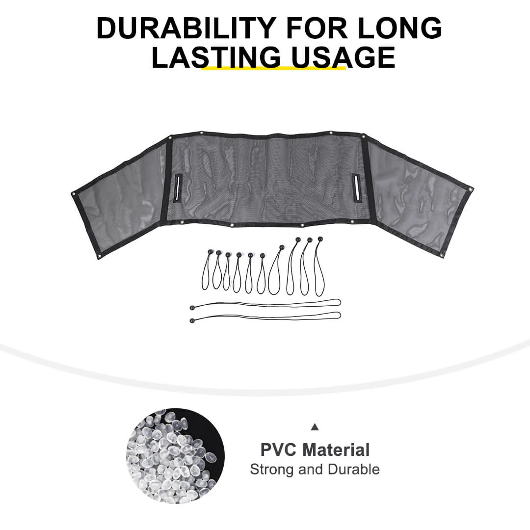 For 2007-2018 Jeep Wrangler JK 4-Door Version Rear Trunk Sunshade Mesh Insulation Net Cover - Image 8