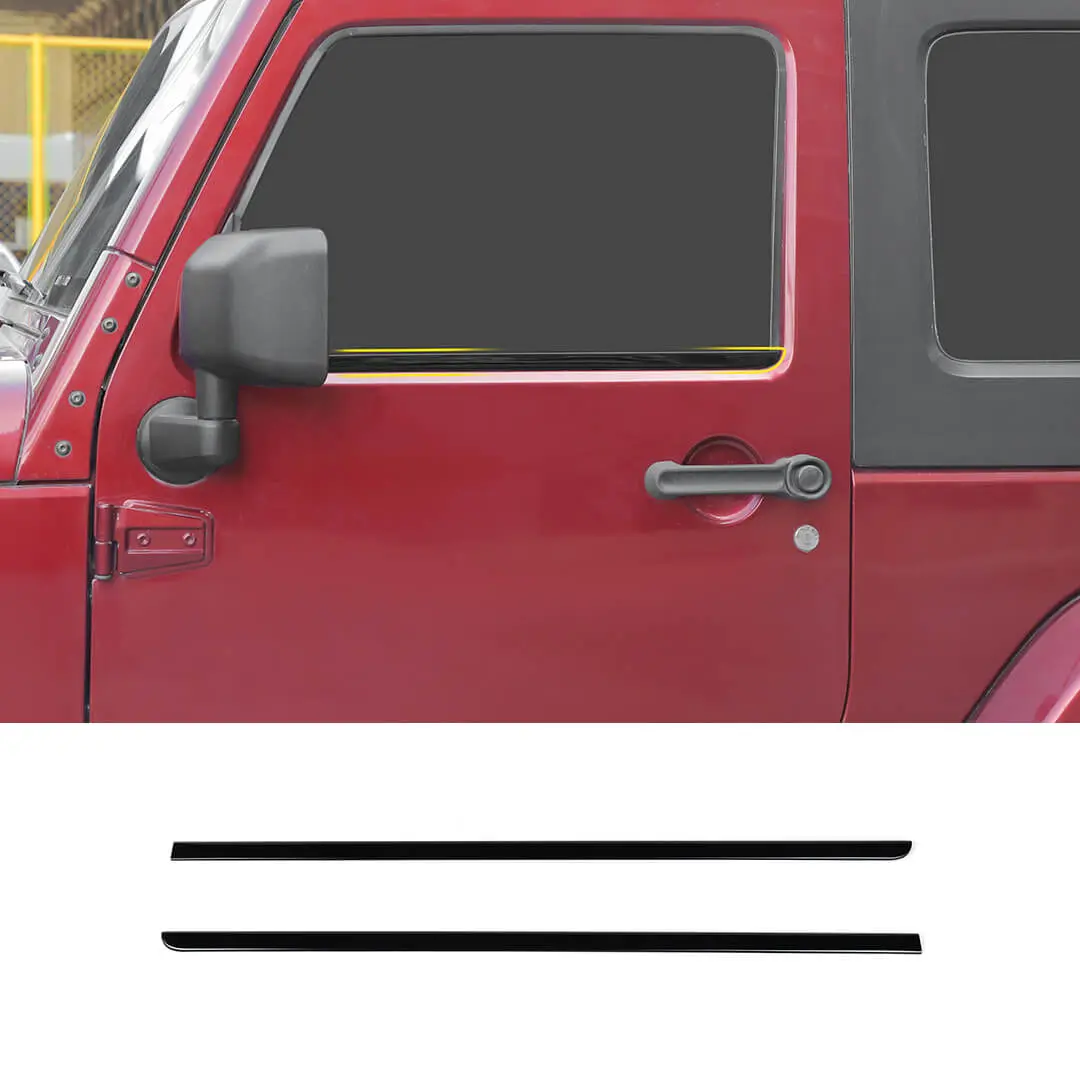 For 2007-2018 Jeep Wrangler JK Car Window Sill Strip Trims Cover (4 pcs) - Image 11