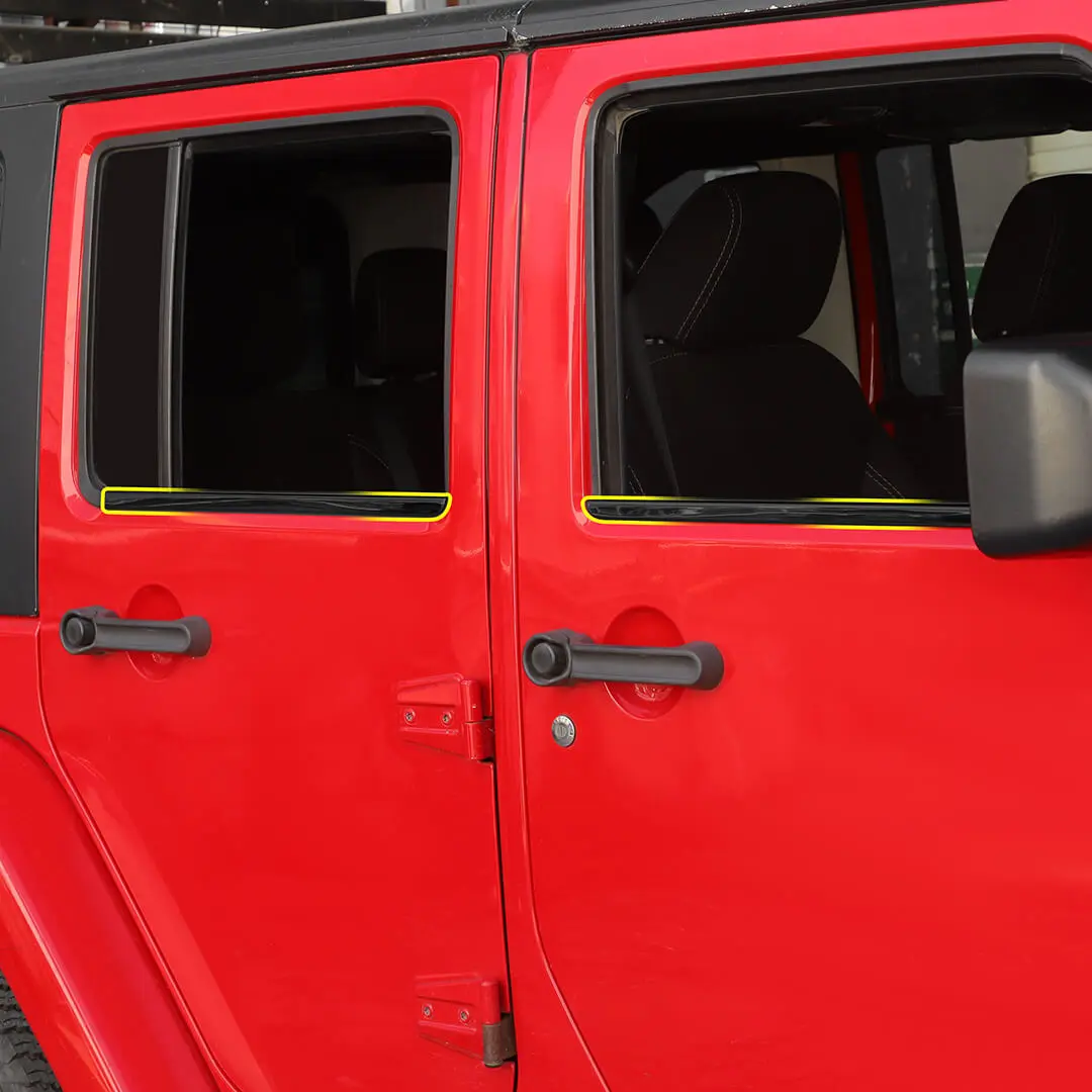 For 2007-2018 Jeep Wrangler JK Car Window Sill Strip Trims Cover (4 pcs) - Image 4